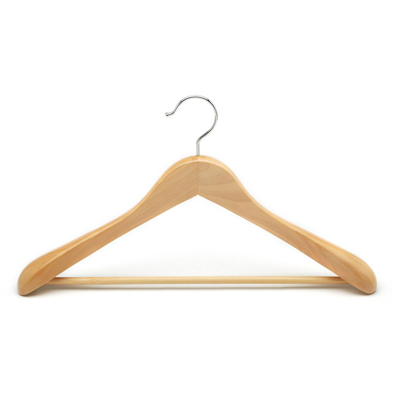 Chinese Factory Hangers Wood Hanger with Chrome Hook Custom Logo Hanger without Bar